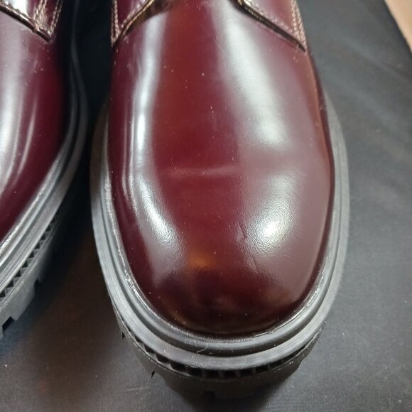 Express $148 Burgundy Women's Patent Leather Combat Boots size 10 - Picture 4 of 11